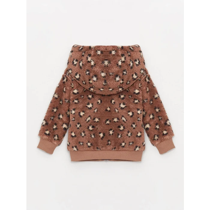 LCW baby Kahverengi Kapüşonlu Pelüş Kız Bebek 2li Takım