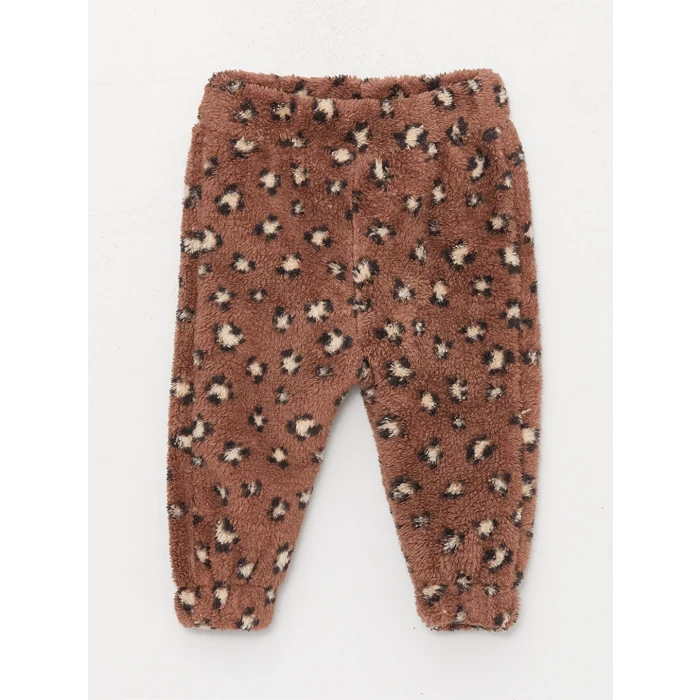 LCW baby Kahverengi Kapüşonlu Pelüş Kız Bebek 2li Takım