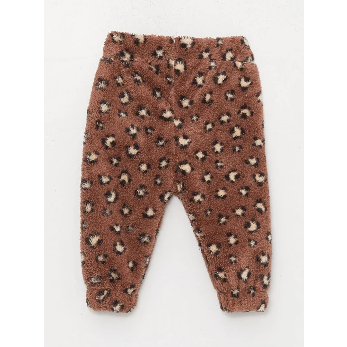 LCW baby Kahverengi Kapüşonlu Pelüş Kız Bebek 2li Takım