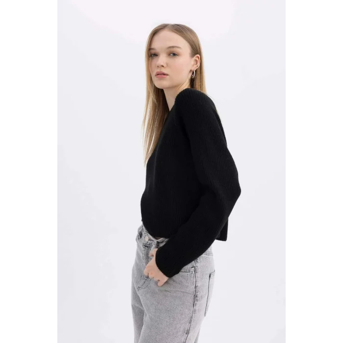 L2567 Coool Regular Fit Bisiklet Yaka Basic Düz Triko Kazak