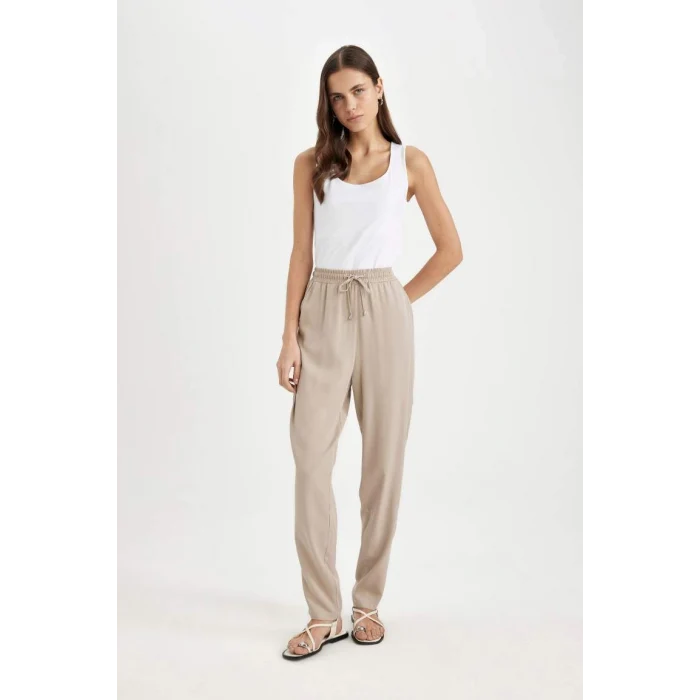 L3164 Harem Cepli Düz Paça Belmando Pantolon