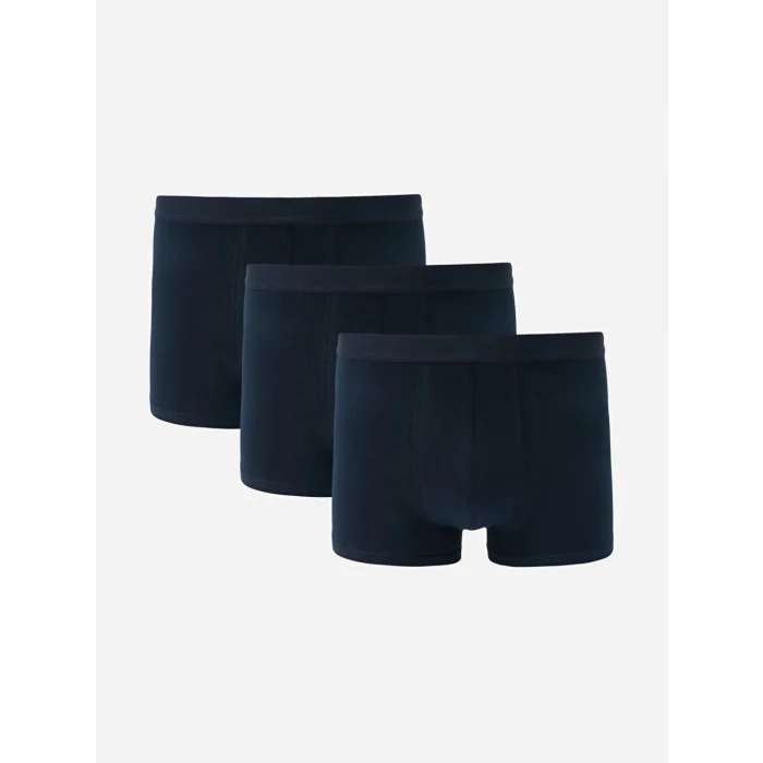 LC WAIKIKI Lacivert Standart Kalıp Pamuklu Esnek Erkek Boxer 3lü