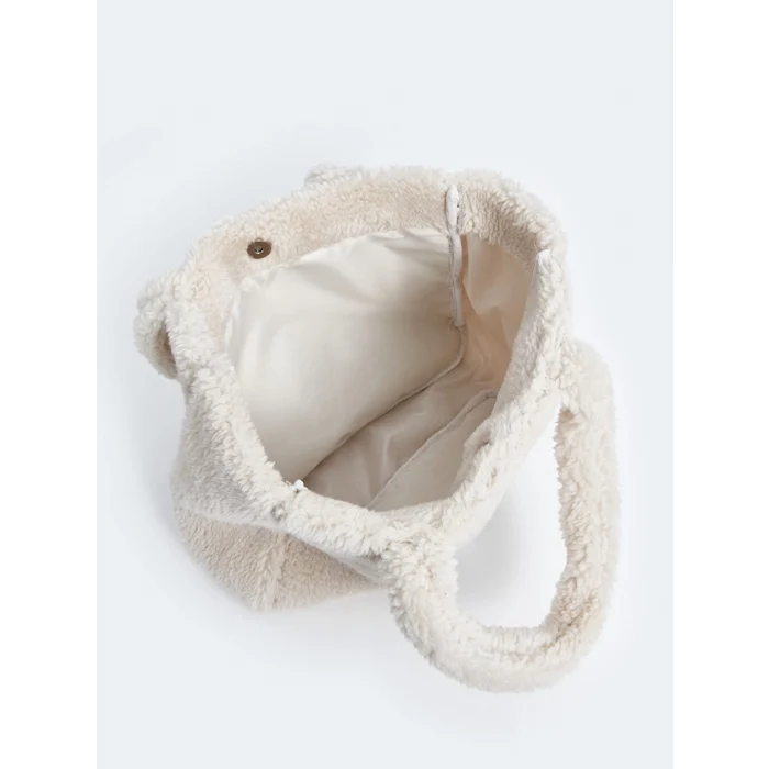LCW ACCESSORIES Ekru Pelüş Kız Çocuk Kol Çantası