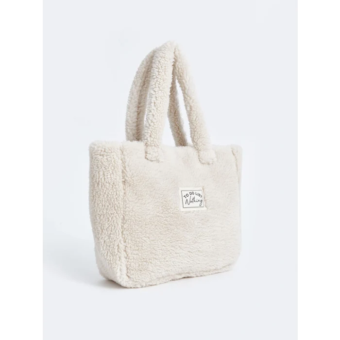 LCW ACCESSORIES Ekru Pelüş Kız Çocuk Kol Çantası