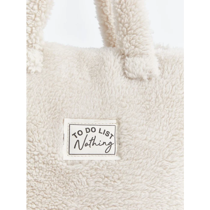 LCW ACCESSORIES Ekru Pelüş Kız Çocuk Kol Çantası