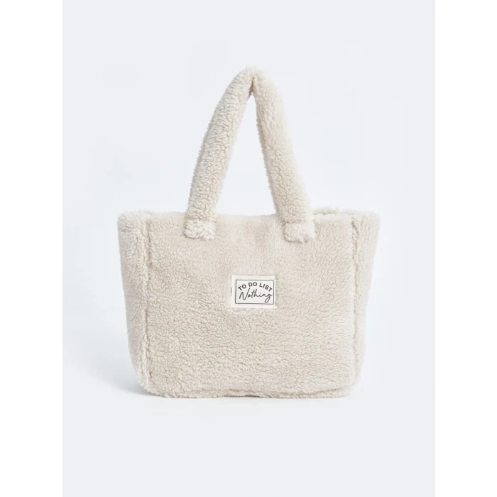 LCW ACCESSORIES Ekru Pelüş Kız Çocuk Kol Çantası
