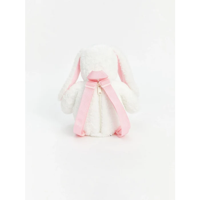 LCW ACCESSORIES Ekru Tavşan Figürlü Kız Çocuk Pelüş Sırt Çantası