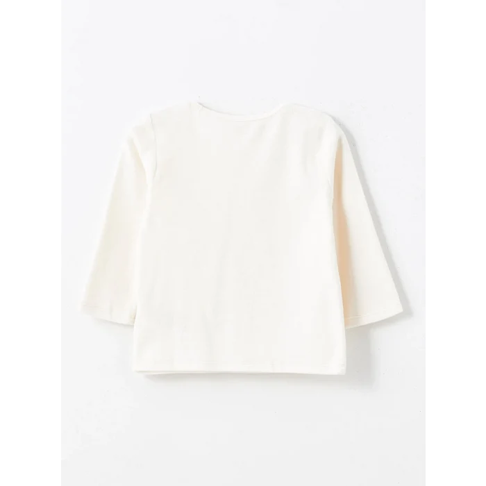 LCW baby Bej Bisiklet Yaka Kadife Erkek Bebek Pijama Takımı