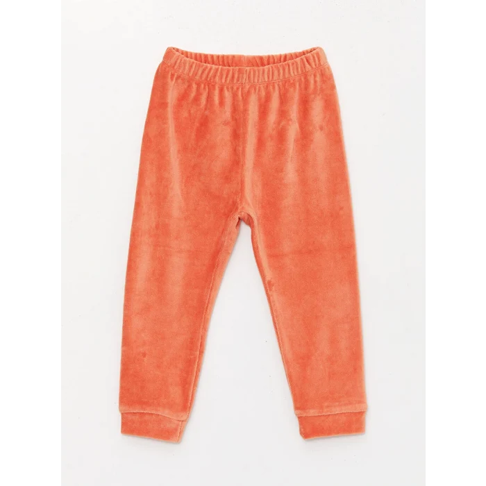 LCW baby Bej Bisiklet Yaka Uzun Kollu Baskılı Erkek Bebek Tişört Ve Pantolon 2li Takım