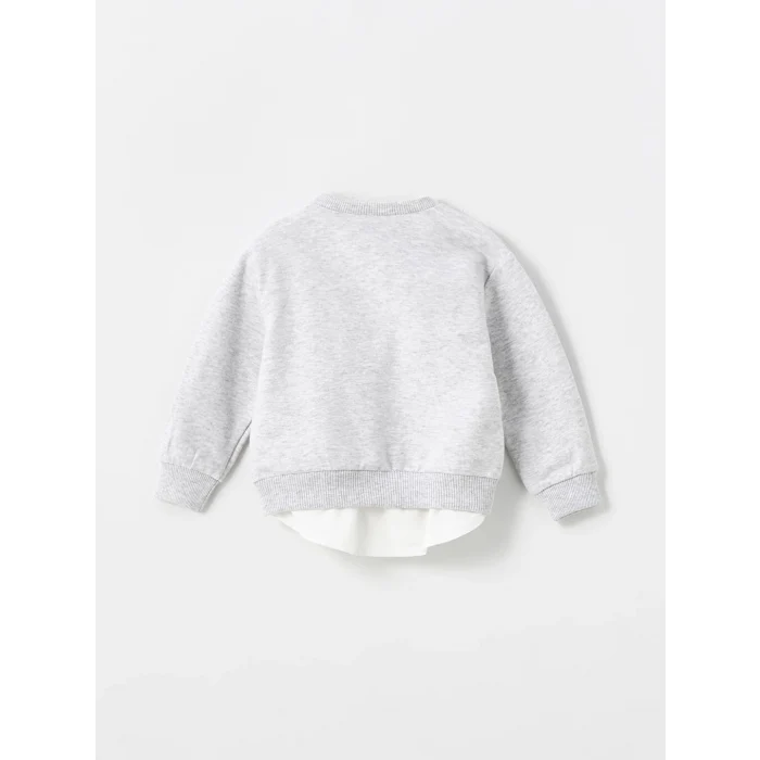 LCW baby Beyaz Baskılı Erkek Bebek Sweatshirt ve Pantolon 2li Takım