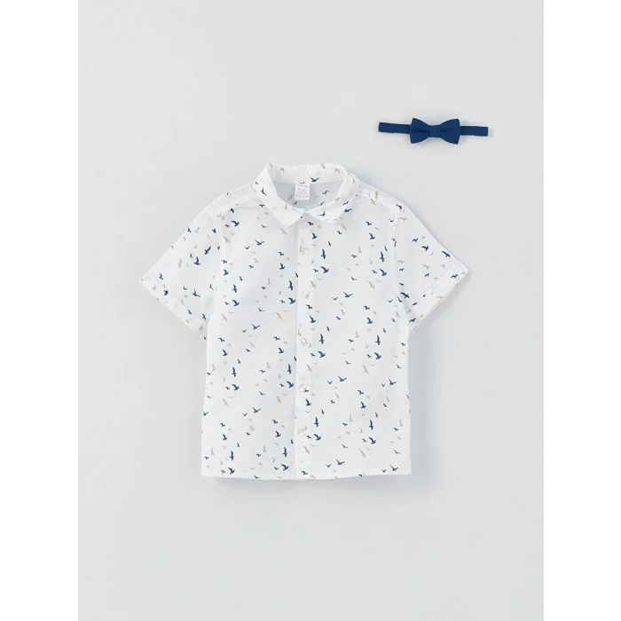 LCW baby Beyaz Kısa Kollu Baskılı Erkek Bebek 4lü Takım