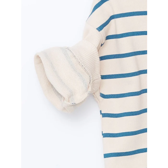 LCW baby Ekru Nakışlı Erkek Bebek Sweatshirt ve Pantolon 2li