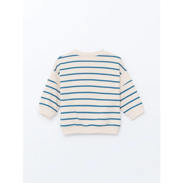 LCW baby Ekru Nakışlı Erkek Bebek Sweatshirt ve Pantolon 2li