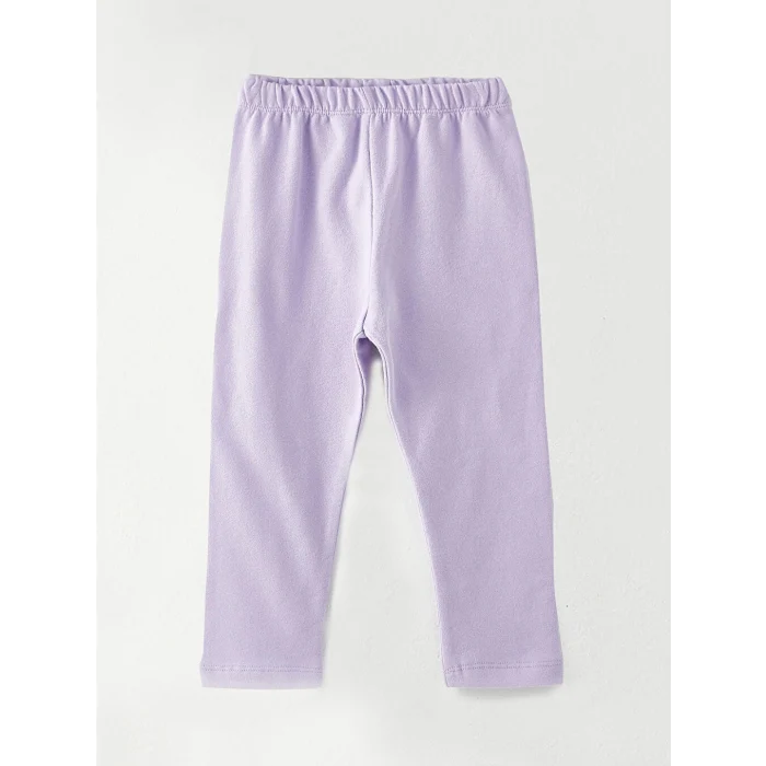 LCW baby Lila Bisiklet Yaka Uzun Kollu Baskılı Kız Bebek Sweatshirt ve Eşofman Alt 2li Takım