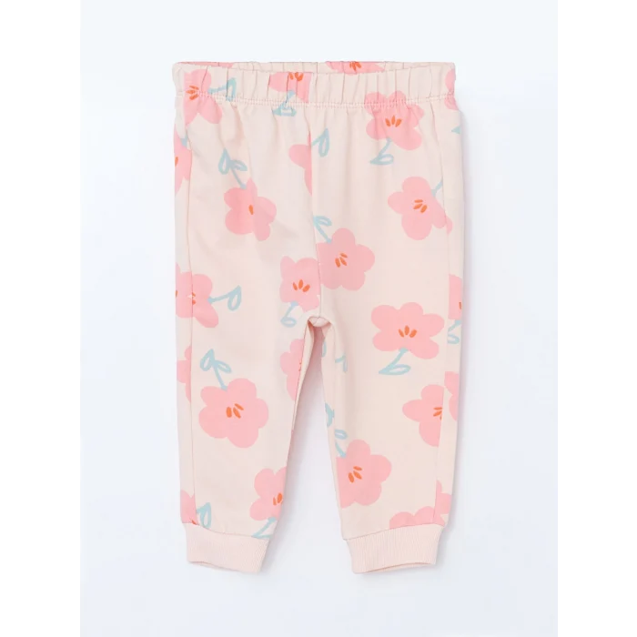 LCW baby Pembe Bisiklet Yaka Kız Çocuk Sweatshirt ve Tayt