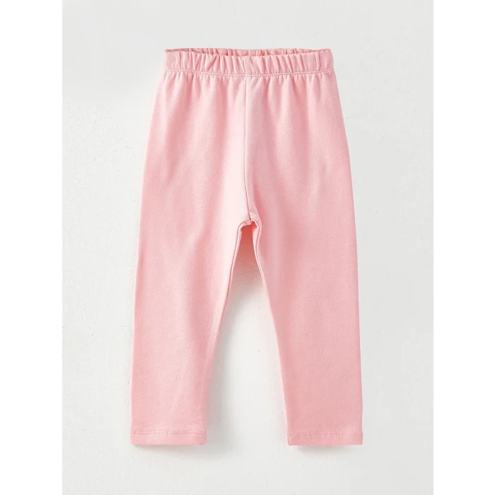 LCW baby Pembe Bisiklet Yaka Uzun Kollu Baskılı Kız Bebek Sweatshirt ve Eşofman Alt 2li Takım