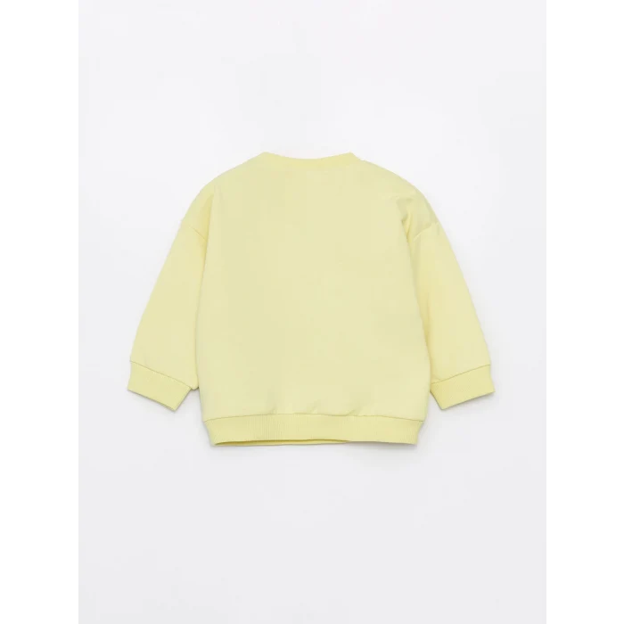 LCW baby Sarı Bisiklet Yaka Baskılı Erkek Bebek Sweatshirt ve Eşofman Alt 2li