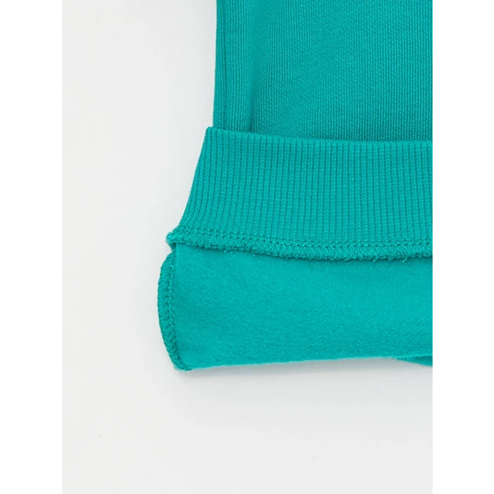 LCW baby Yeşil Bisiklet Yaka Baskılı Erkek Bebek Sweatshirt ve Eşofman Alt 2li