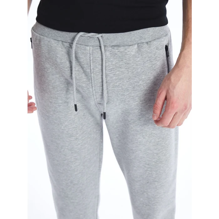 LCW Casual Gri Slim Fit Erkek Kalın Eşofman Altı