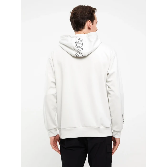 LCW Casual Gri Uzun Kollu Baskılı Erkek Hoodie