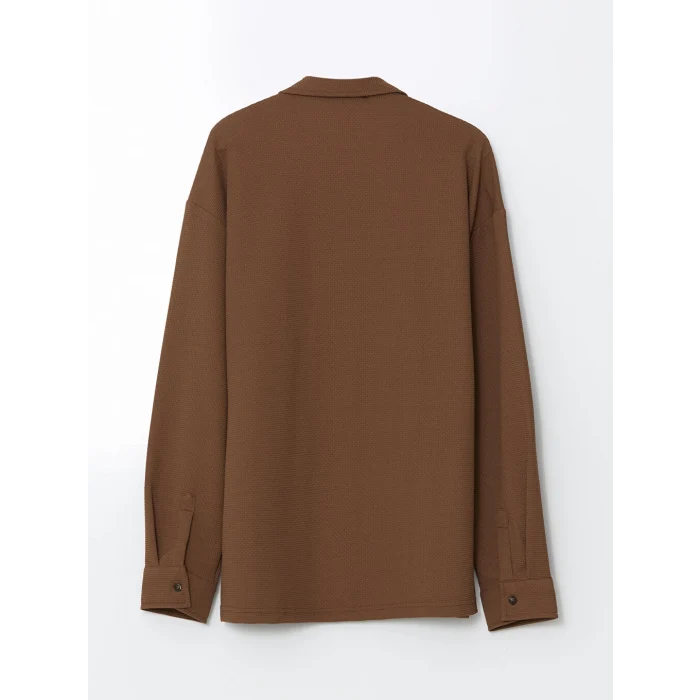 LCW Casual Kahverengi Regular Fit Uzun Kollu Erkek Dokulu Gömlek