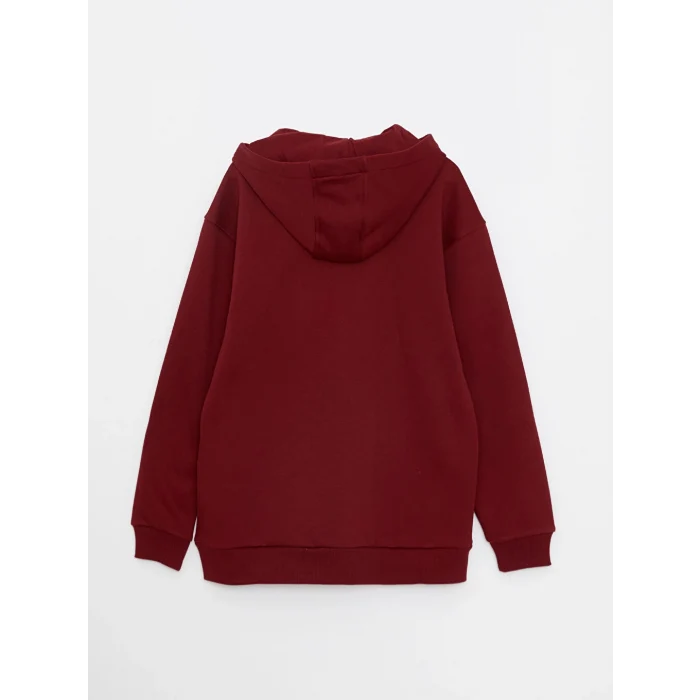 LCW Casual Kırmızı Uzun Kollu Baskılı Erkek Kalın Hoodie