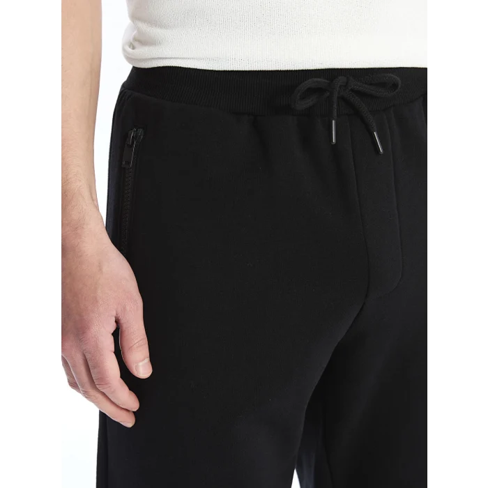 LCW Casual Siyah Slim Fit Erkek Kalın Jogger Eşofman Altı