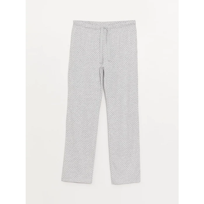 LCW DREAM Gri Bisiklet Yaka Düz Uzun Kollu Kadın Pijama Takımı