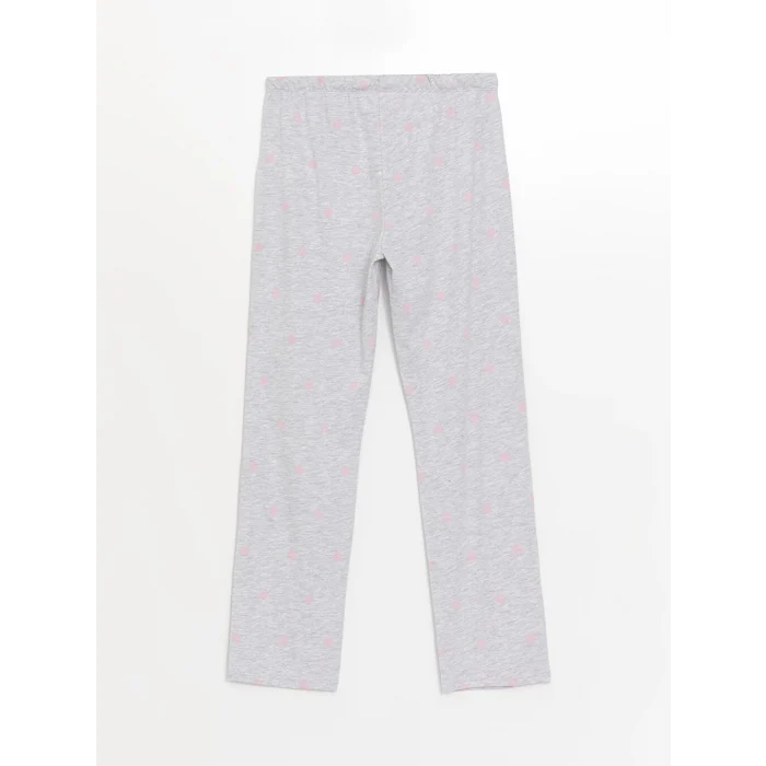 LCW DREAM Gri Bisiklet Yaka Düz Uzun Kollu Kadın Pijama Takımı