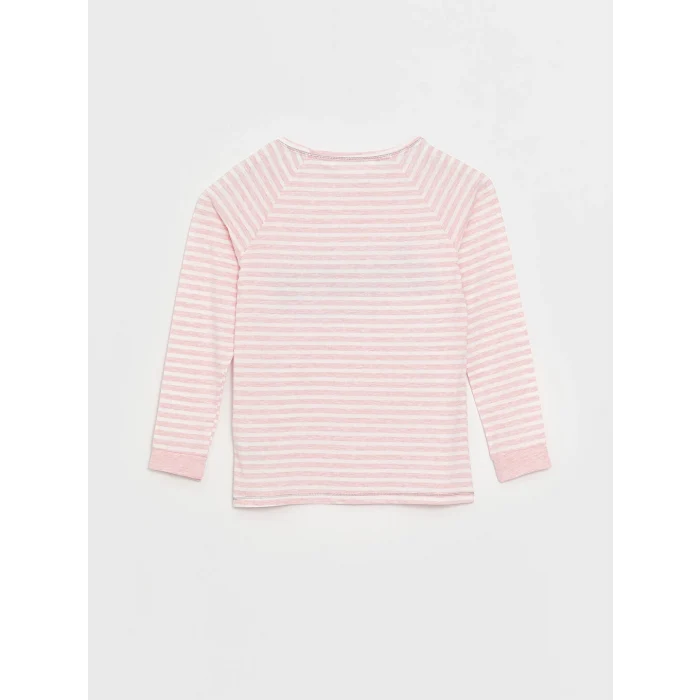 LCW DREAM Pembe Bisiklet Yaka Nakışlı Uzun Kollu Kadın Pijama Takımı