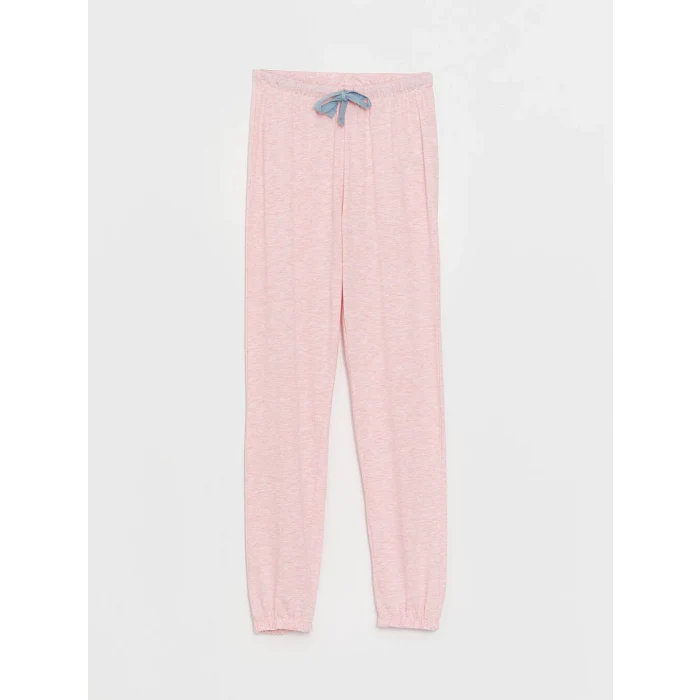 LCW DREAM Pembe Bisiklet Yaka Nakışlı Uzun Kollu Kadın Pijama Takımı