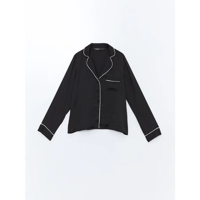 LCW DREAM Siyah Gömlek Yaka Kadın Pijama Takımı