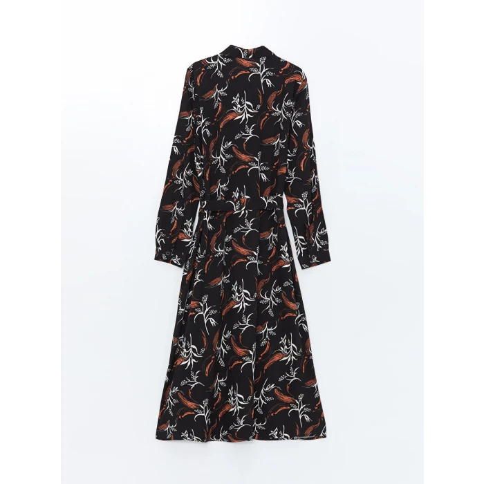 LCW Grace Siyah Desenli Kadın Gömlek Elbise