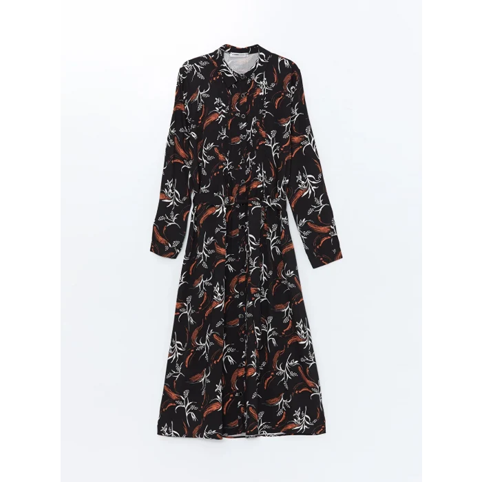 LCW Grace Siyah Desenli Kadın Gömlek Elbise