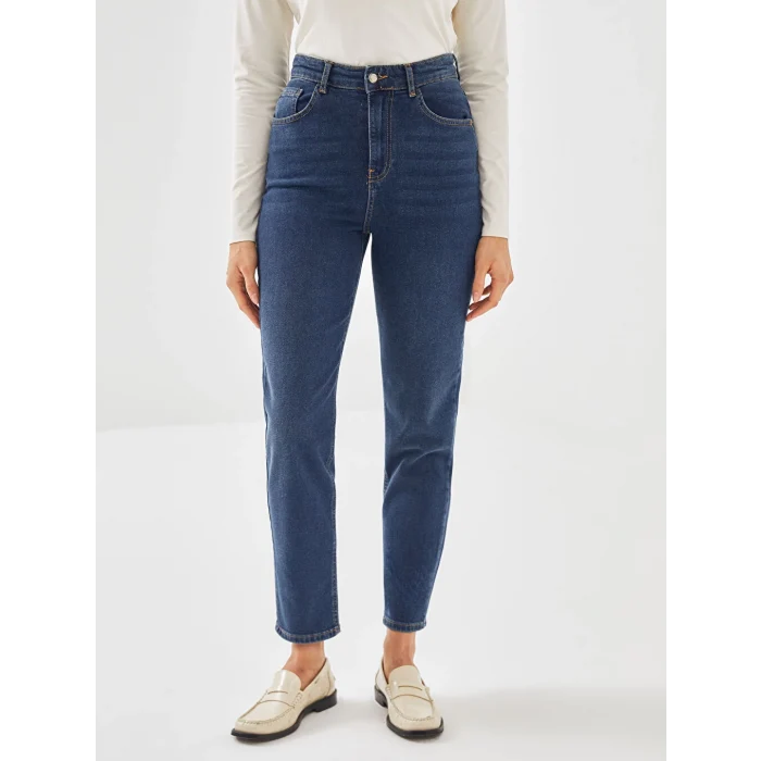 LCW Jeans İndigo Mom Fit Kadın Jean Pantolon