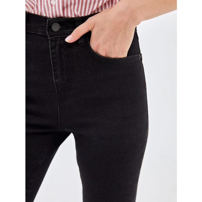 LCW Jeans Siyah Jüpiter Süper Skinny Fit Kadın Jean Pantolon