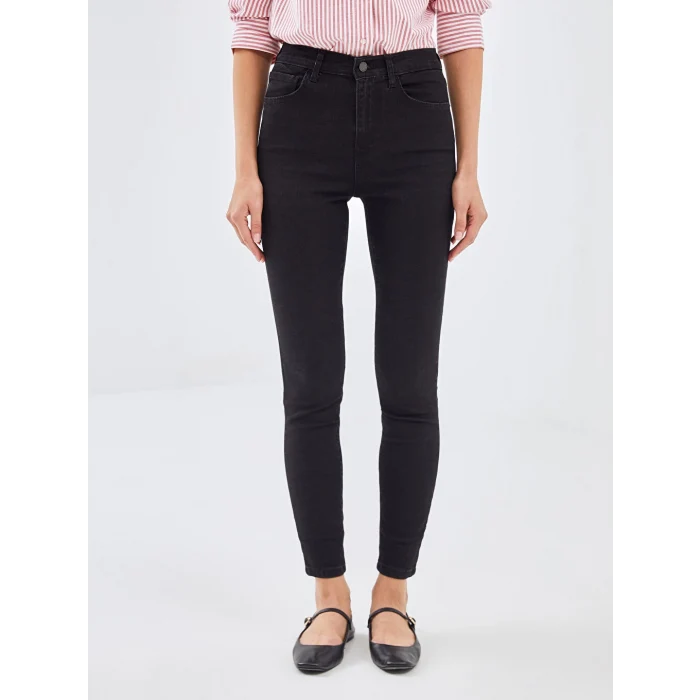 LCW Jeans Siyah Jüpiter Süper Skinny Fit Kadın Jean Pantolon