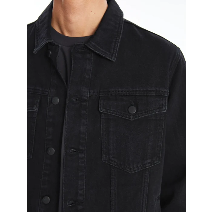 LCW Jeans Siyah Standart Kalıp Erkek Jean Ceket