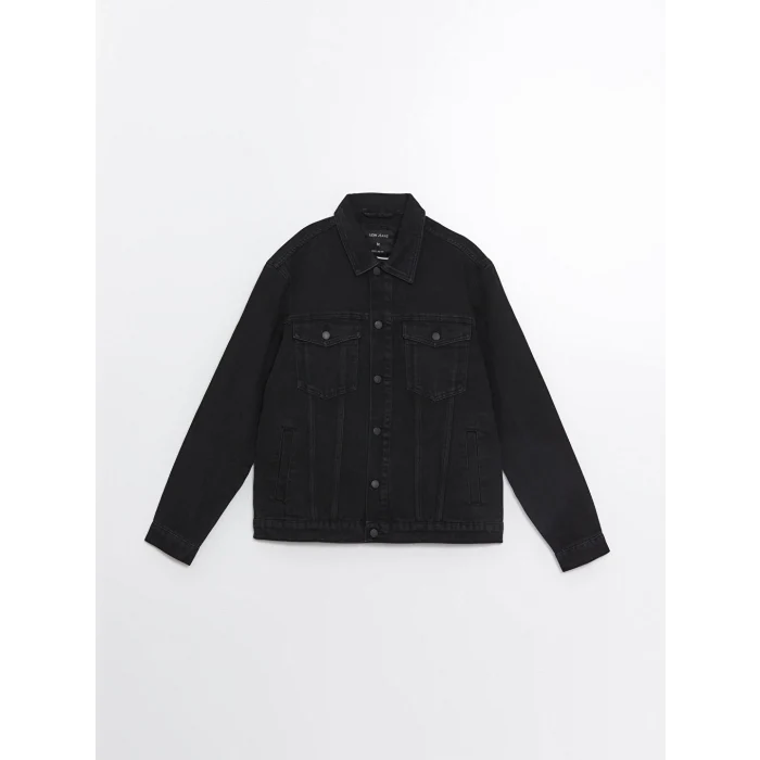 LCW Jeans Siyah Standart Kalıp Erkek Jean Ceket
