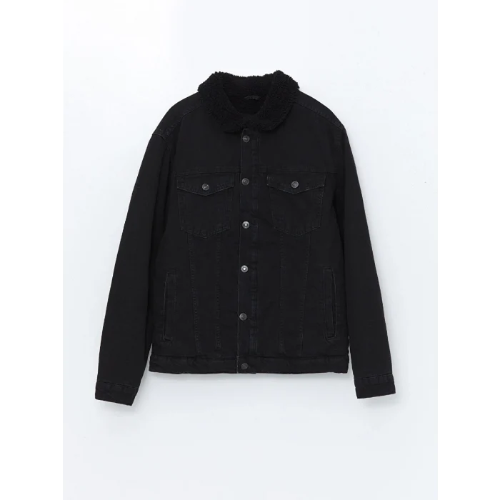 LCW Jeans Siyah Standart Kalıp Erkek Jean Ceket