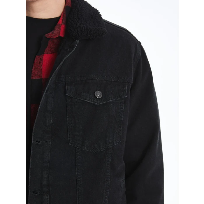 LCW Jeans Siyah Standart Kalıp Erkek Jean Ceket