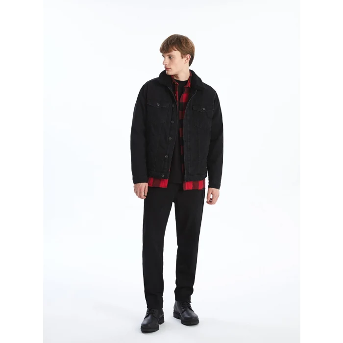 LCW Jeans Siyah Standart Kalıp Erkek Jean Ceket