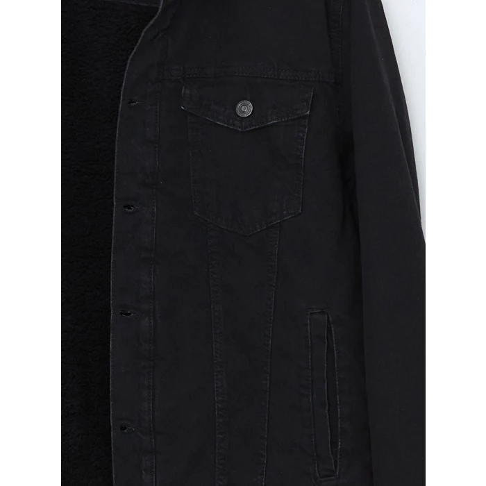 LCW Jeans Siyah Standart Kalıp Erkek Jean Ceket