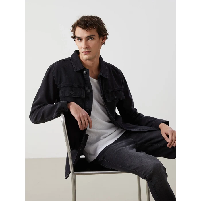 LCW Jeans SİYAH Standart Kalıp Erkek Jean Ceket