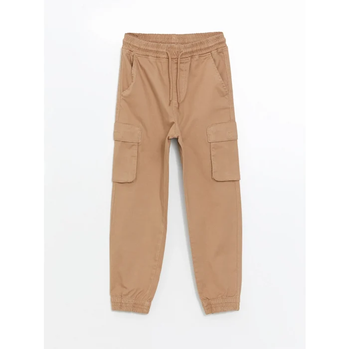 LCW Kids Bej Beli Lastikli Erkek Çocuk Kargo Jogger Pantolon