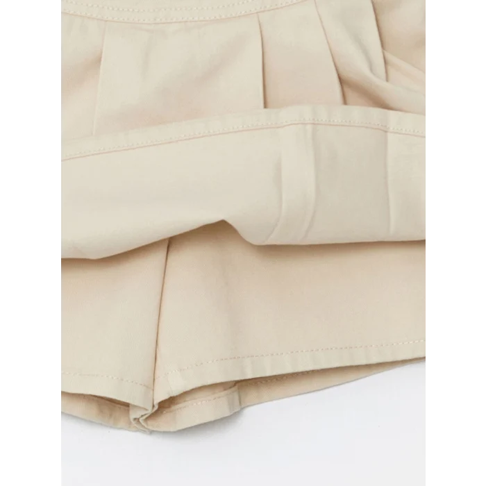 LCW Kids Bej Beli Lastikli Kız Çocuk Şort Etek