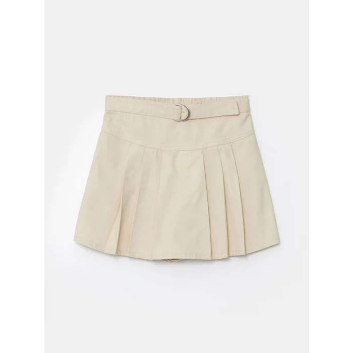 LCW Kids Bej Beli Lastikli Kız Çocuk Şort Etek