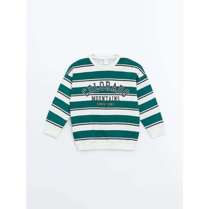 LCW Kids Bej Bisiklet Yaka Erkek Çocuk Sweatshirt ve Eşofman Alt 2li