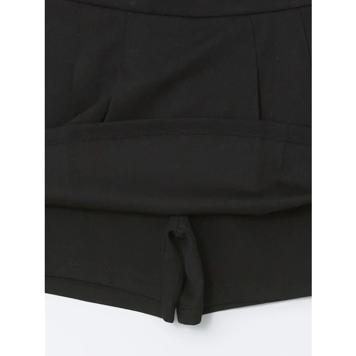 LCW Kids Bej Bisiklet Yaka Kız Çocuk Tişört ve Şort Etek