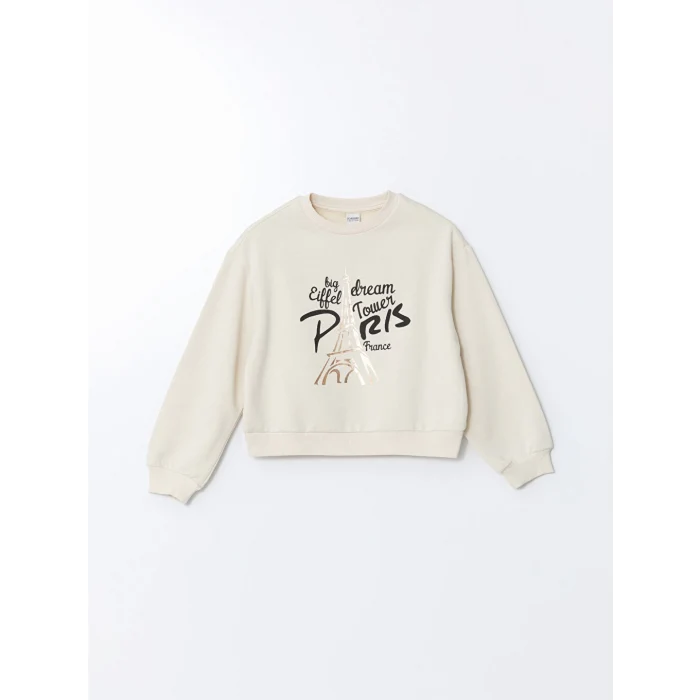 LCW Kids Bej Bisiklet Yaka Kız Çocuk Tişört ve Şort Etek